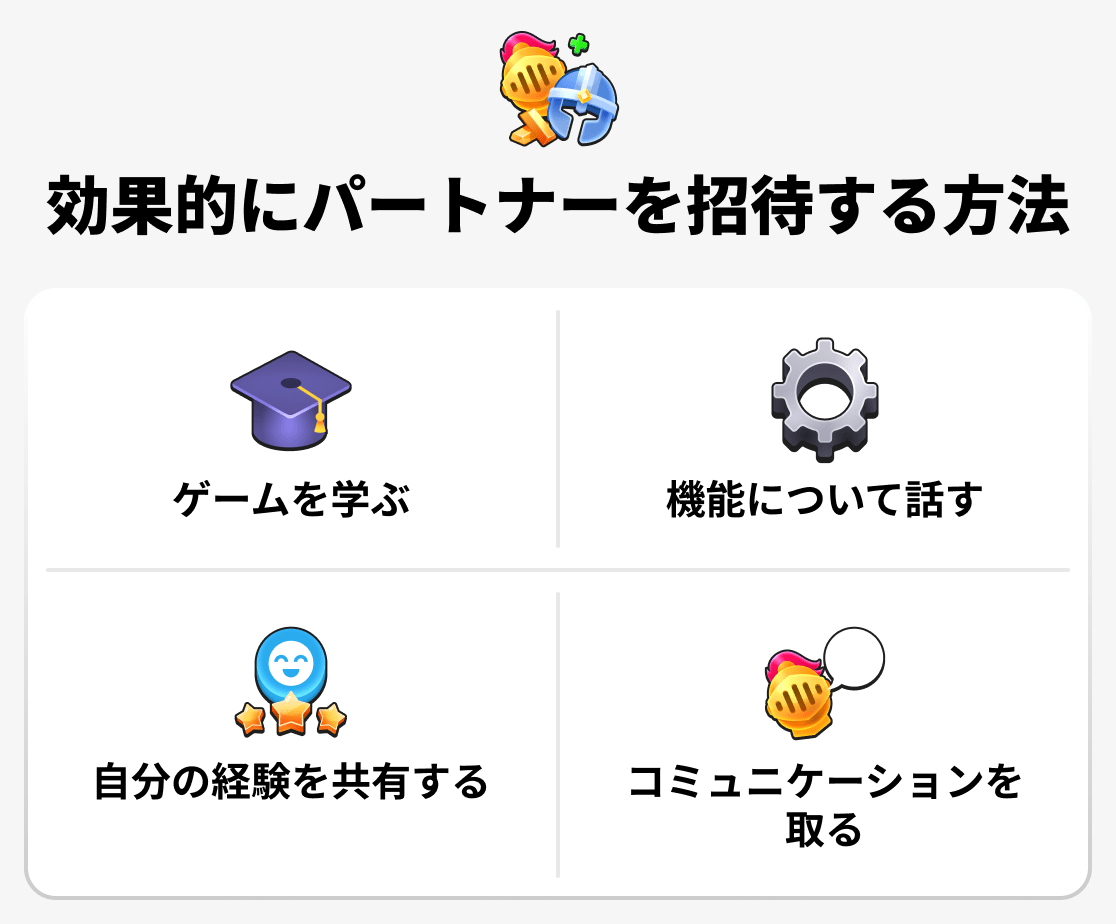 パートナーを効果的に招待する方法