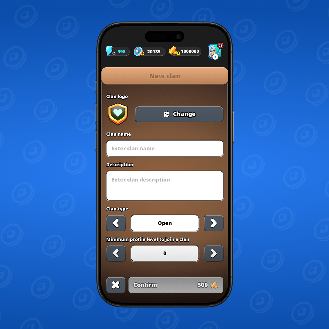 Indstillinger for klanoplysninger

