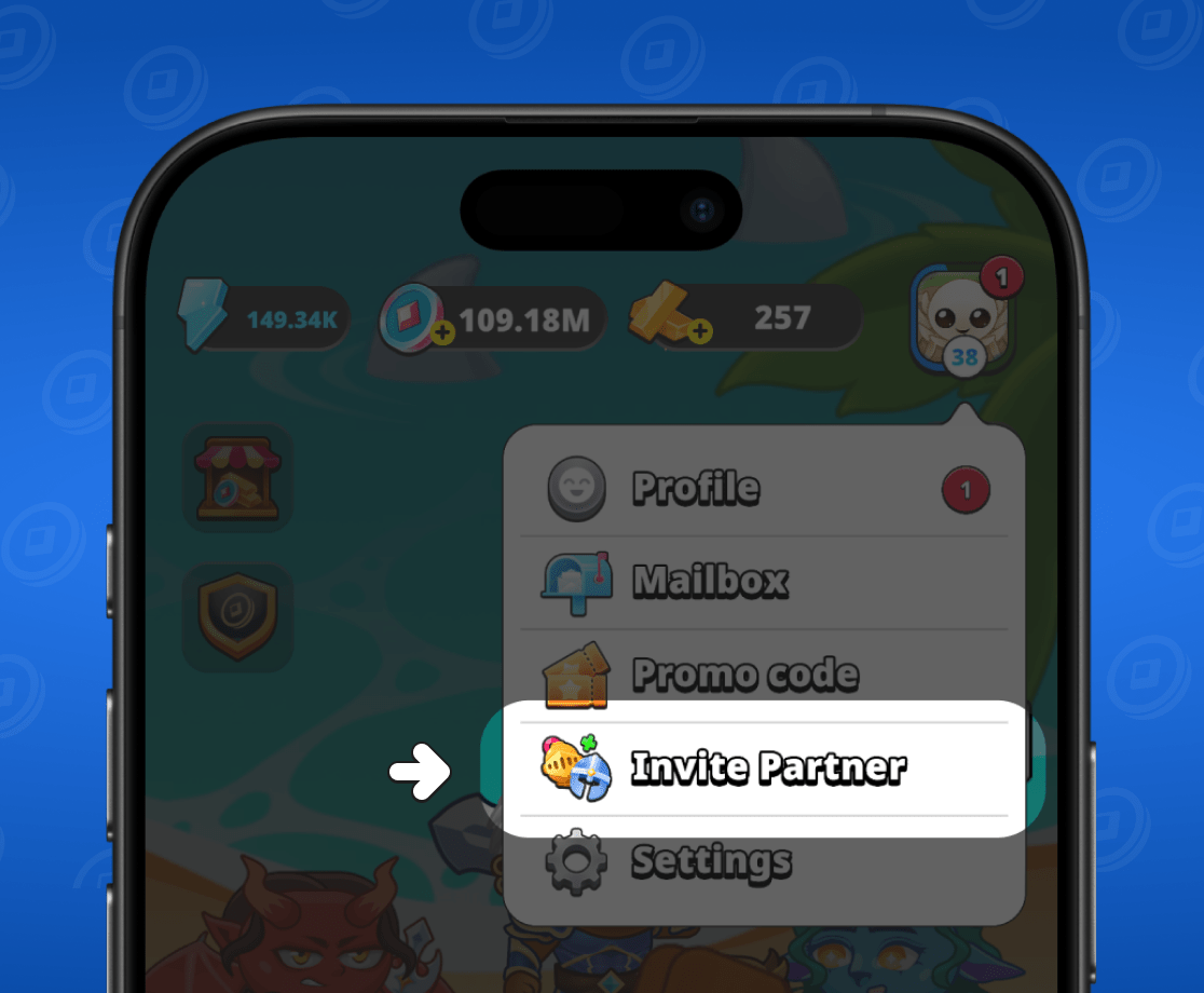 Окно приглашения партнеров