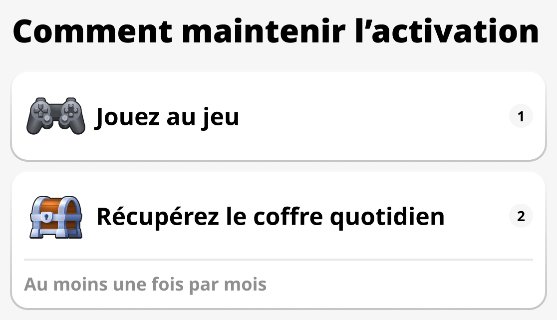 Comment maintenir l'activation
