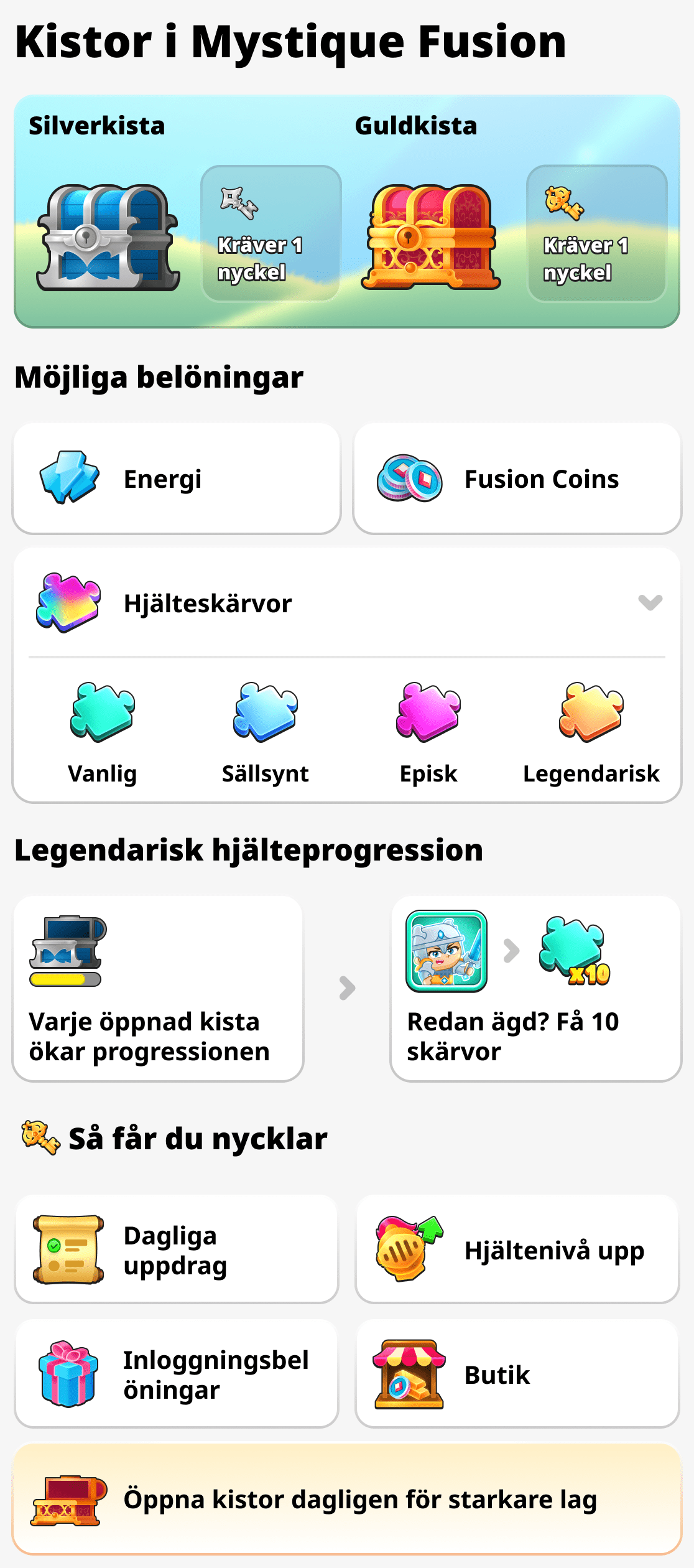 Kistor i Mystique Fusion