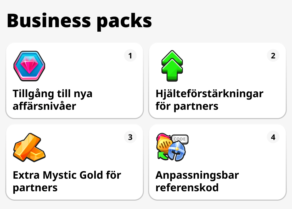 Vad företagspaketen erbjuder