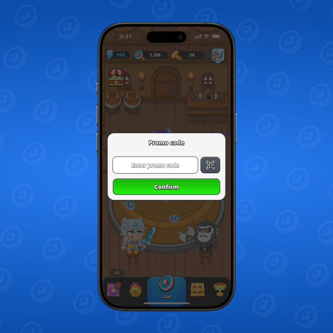 Promo code window