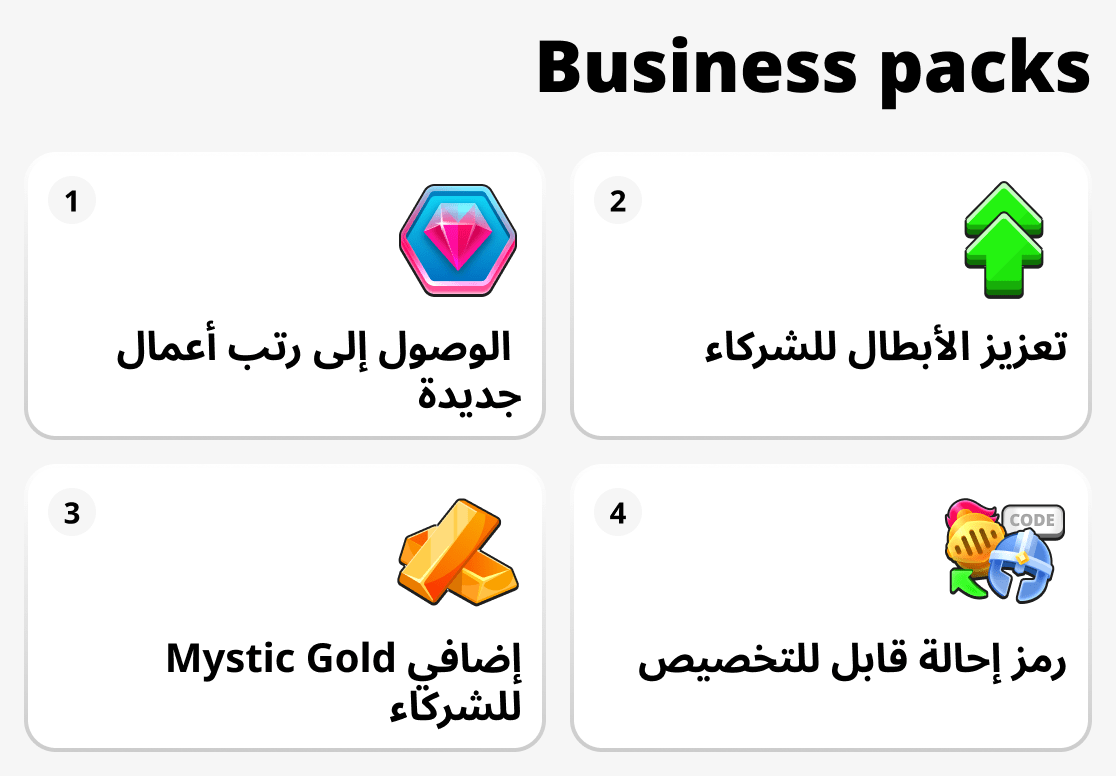 ما الذي تقدمه باقات الأعمال