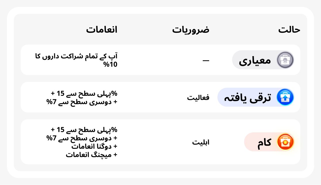 شراکت داری پروگرام کی حیثیتیں