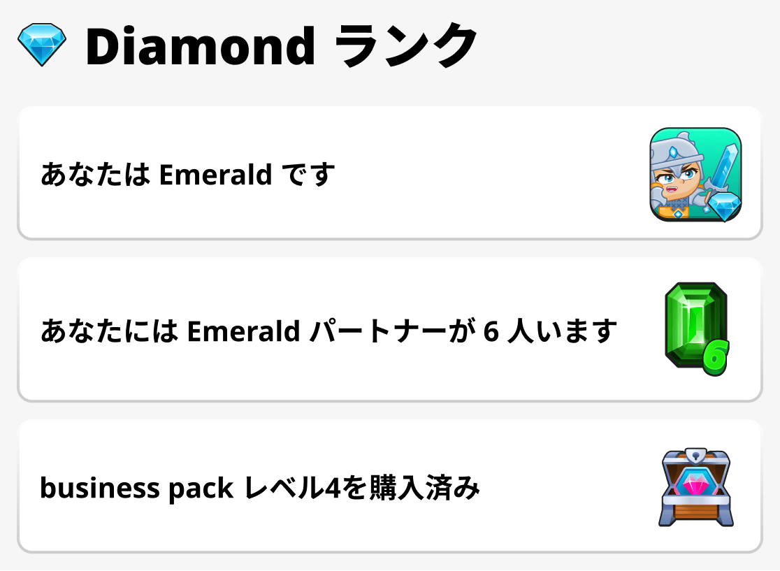 ダイヤモンドランクの取得方法