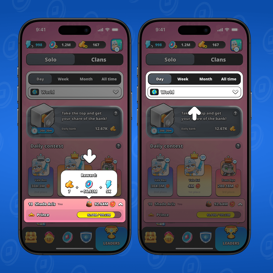 Here you'll see the reward awaiting you and the region.