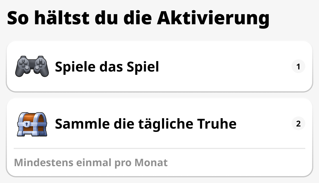 Wie Sie die Aktivierung aufrechterhalten