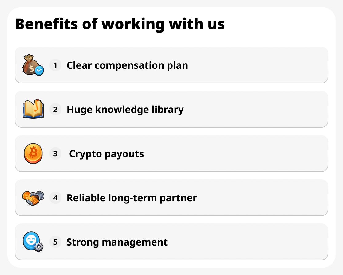 Benefits of working with us