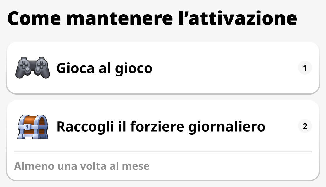Come mantenere l'attivazione