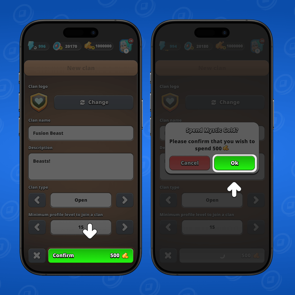 Bekræftelse af klanoprettelse

