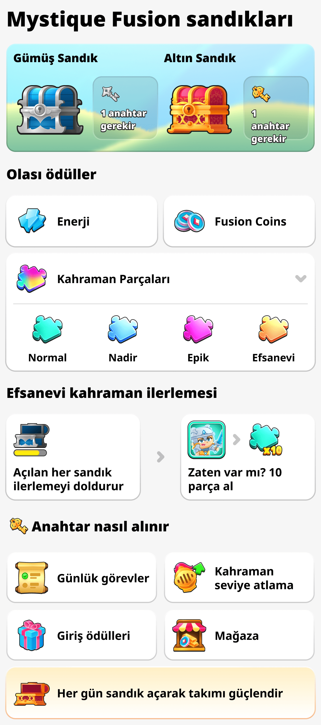 Mystique Fusion'daki Sandıklar