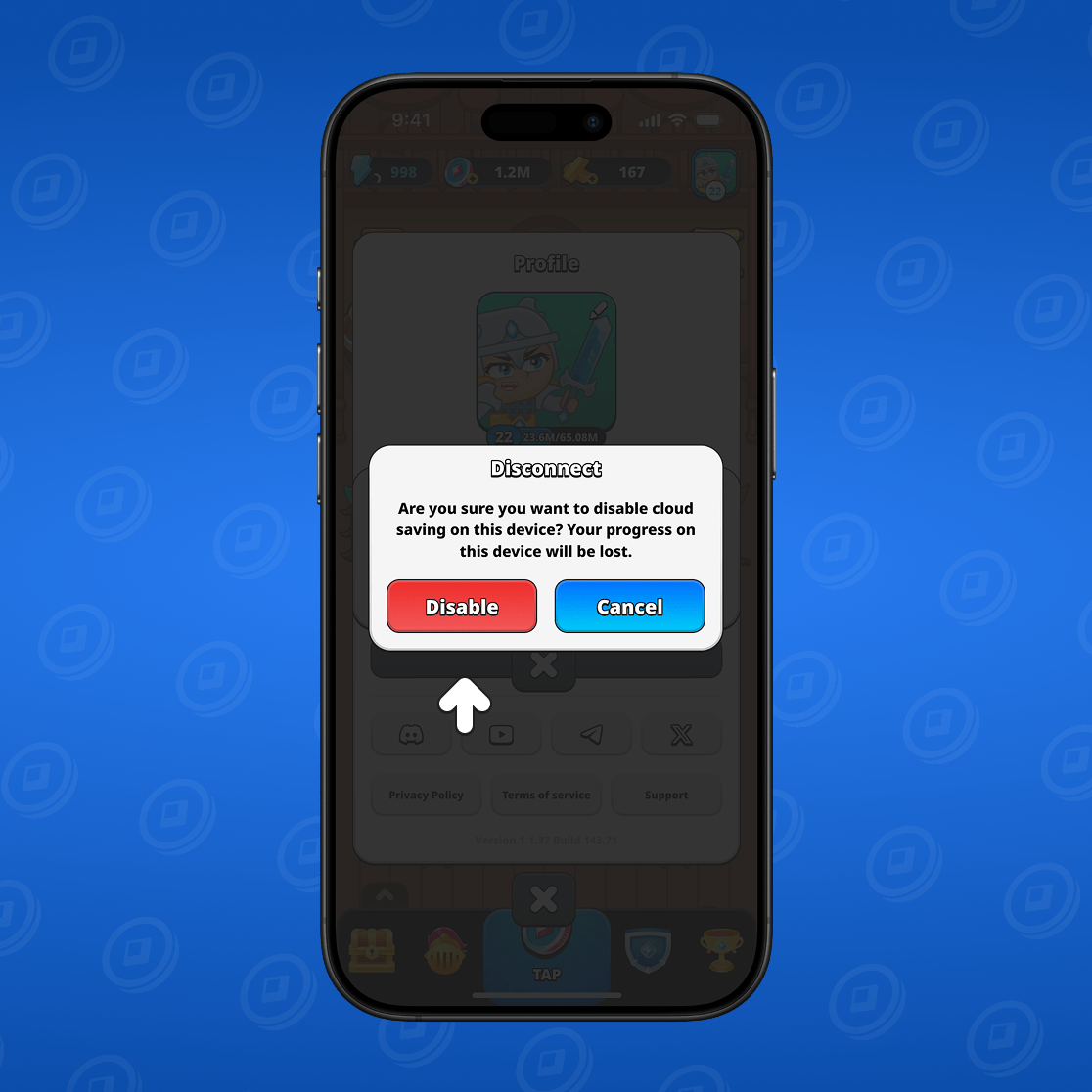 Disable button