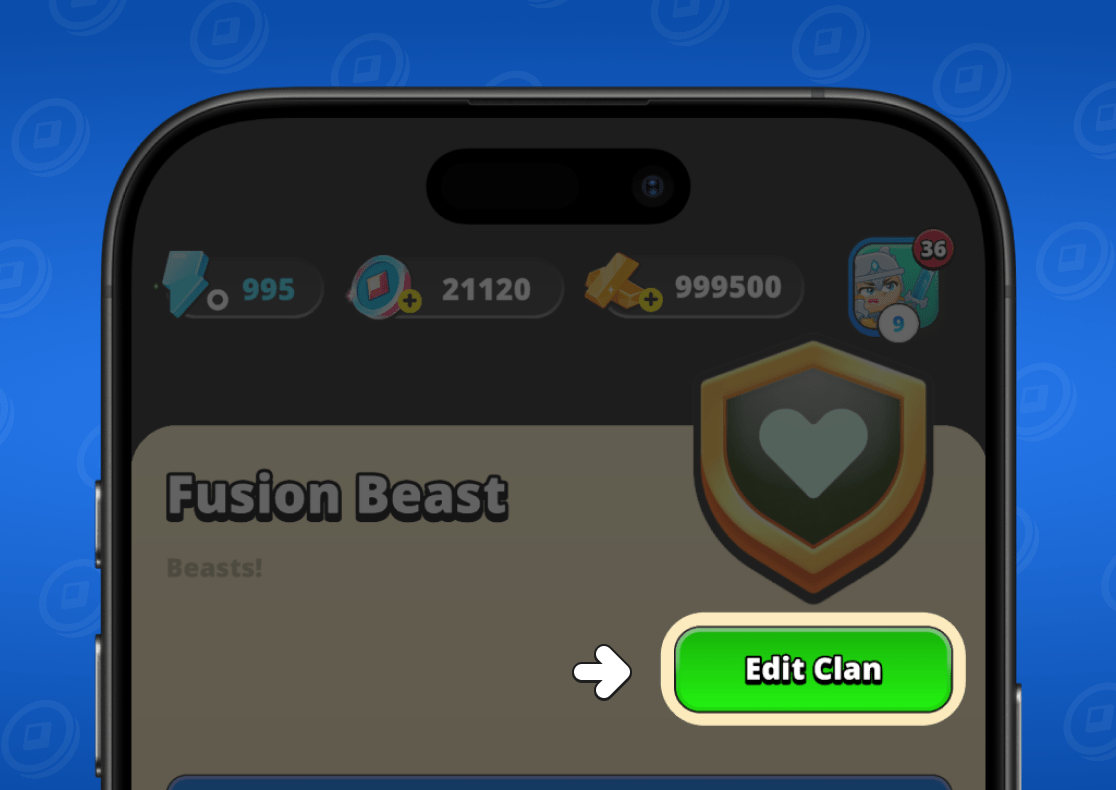 Vælg den klan, du vil redigere

