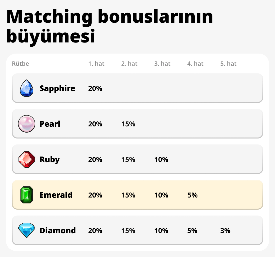 Eşleşen Bonus Büyümesi